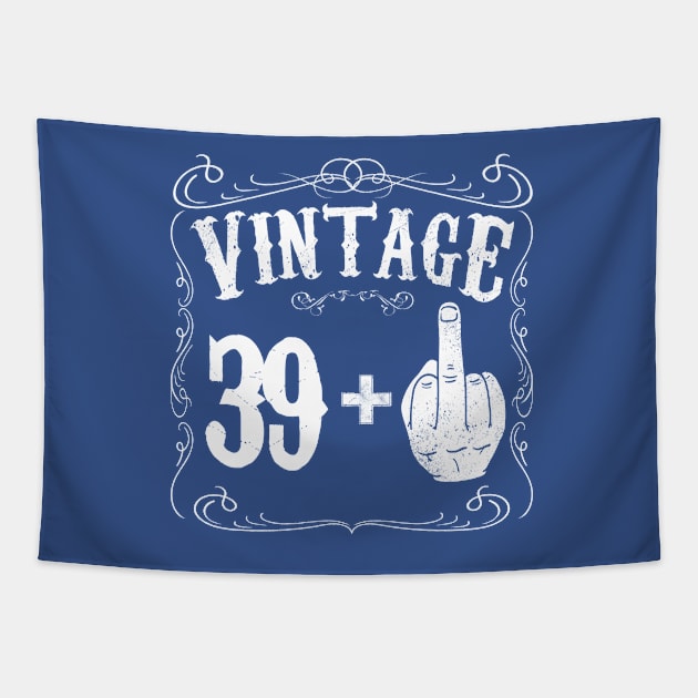 Vintage middle finger salute 40th birthday gift funny 40 birthday 1976 Tapestry by AwesomePrintableArt