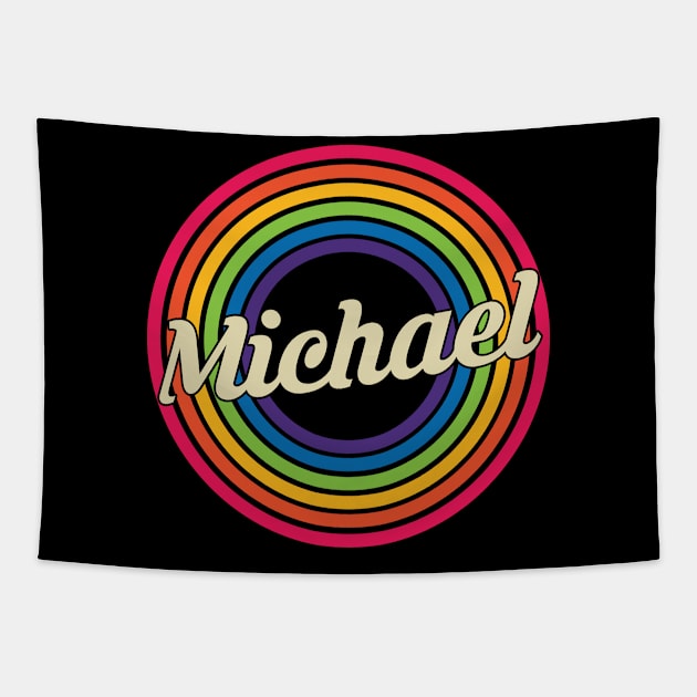 Michael - Retro Rainbow Style Tapestry by MaydenArt