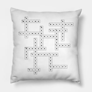 (1898TWOTW) Crossword pattern with words from a famous 1898 science fiction book. Pillow