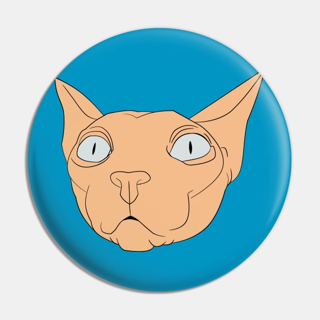 Cool Pink Sphynx Cat Pin by AwePup