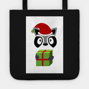 Holiday Trash Panda Holding Gift Tote