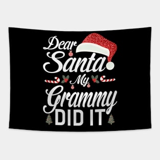 Dear Santa My Grammy Did It Funny Tapestry