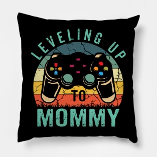 Gender Reveal Announcement Gamer Leveling Up To Mommy Funny Pillow