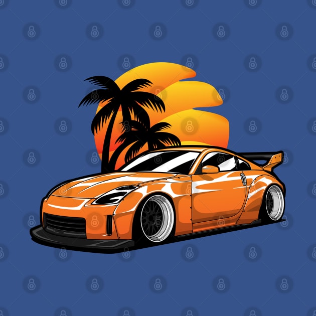 Orange 350Z Fairlady Z widebody JDM by KaroCars