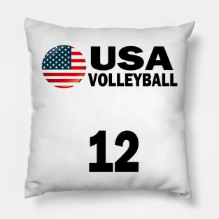 USA Volleyball #12 T-shirt Design Pillow