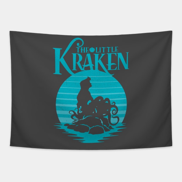 The Little Kraken (Grey) Tapestry by DavidByronHicks