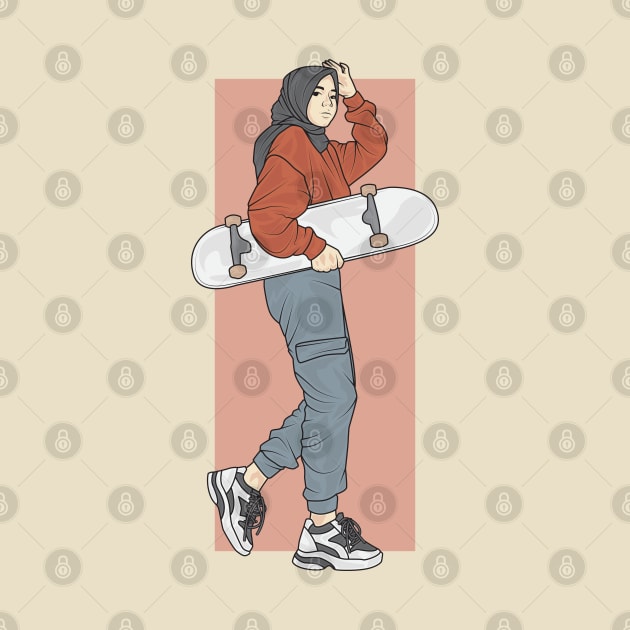 Girl And Skateboard by crissbahari