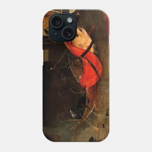 WEIRD FISH BOAT AND FISHERS IN THE DARK WATERS  from Triptych of the Temptation of St. Anthony by Hieronymus Bosch Phone Case