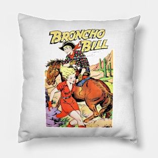 Girl Desert Broncho Bill Horse Cactus Cowboy Vintage Pillow