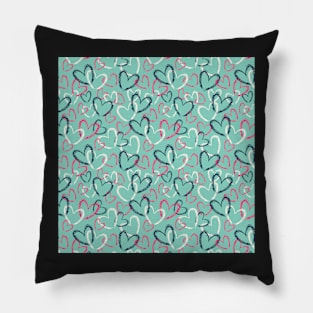 Blue Hearts Love Valentine's Day Pattern Pillow