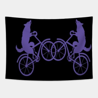 Wolf bicycle nice cute cool colorful Design Tapestry