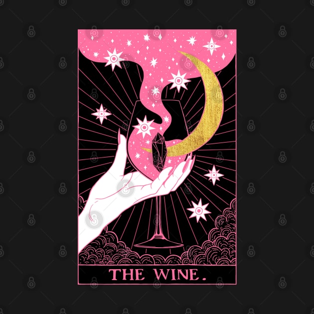 Pink Tarot card The Wine by OccultOmaStore