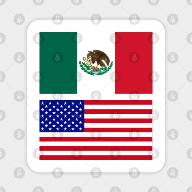 American and Mexican Flag Magnet by Islanr