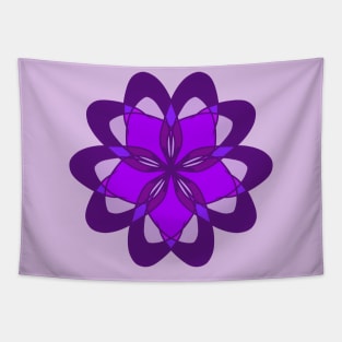 Geometric Purple Flower Tapestry