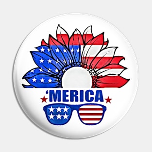 4th of July US Flag Independence Day 'Merica Pin