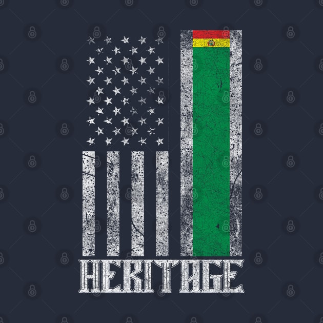 Bolivia Hispanic Heritage destressed flag by Coqui Tees