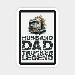 Husband Dad Trucker Legend #3 Magnet