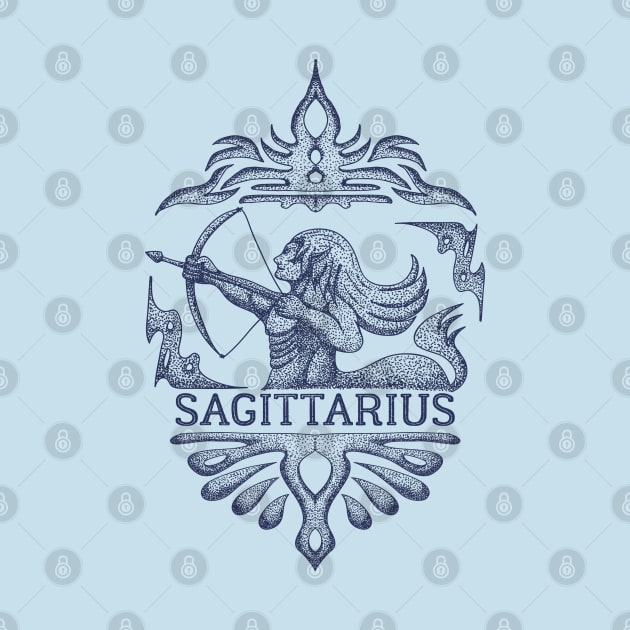 Sagittarius Zodiac Sign Vintage by AllWellia