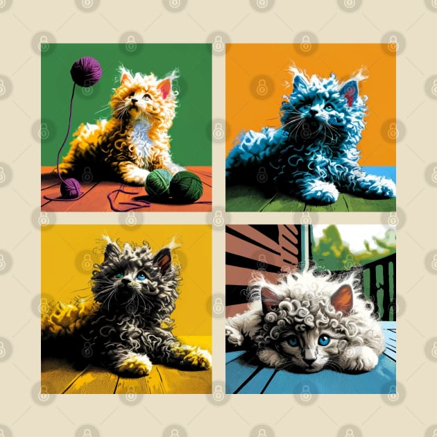 LaPerm Pop Art - Cute Kitties by PawPopArt