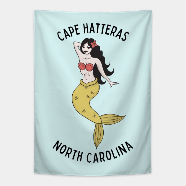 Cape Hatteras North Carolina Mermaid Tapestry by carolinafound