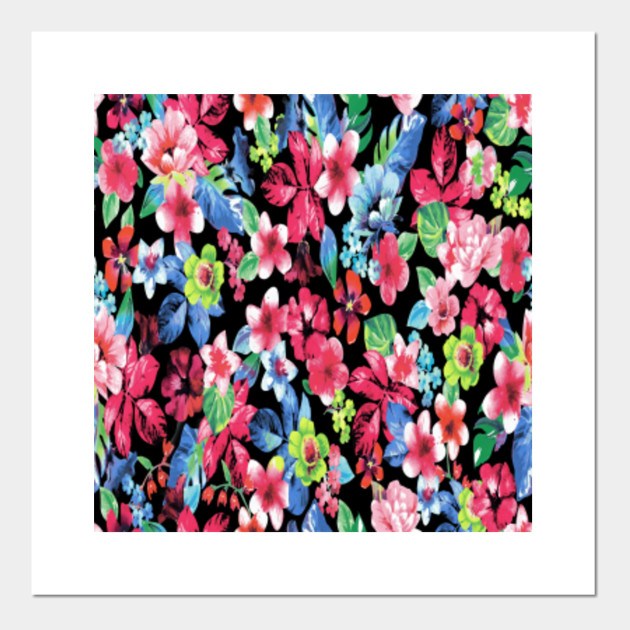 Bright Colorful Flower Painted Floral Seamless Pattern Cute Posters And Art Prints Teepublic