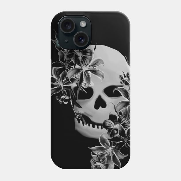 Black & White Skull Phone Case by digitaldoodlers