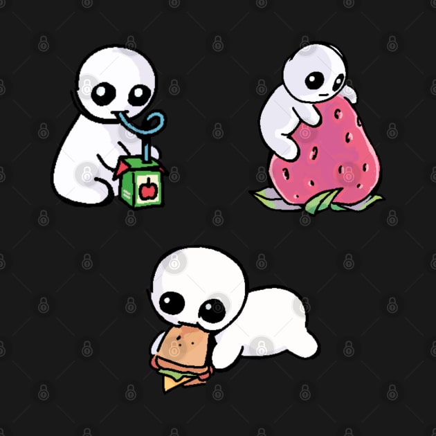 TBH Sticker pack (apple juice silly straw, strawberry and sandwich) by imperceiveable