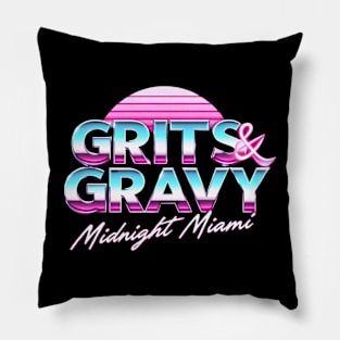 Grits & Gravy: Midnight Miami - Main Logo Pillow