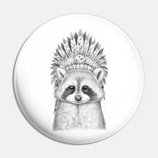 Raccoon apache Pin