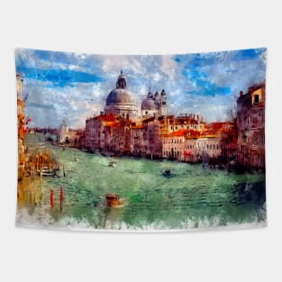 Venice canals / I Love Italy / Watercolor Great Souvenir Tapestry