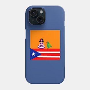 Sporty Puerto Rico Design on Blue Background Phone Case