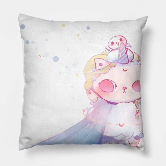 Mio the Queen Pillow by Miya Gu Art