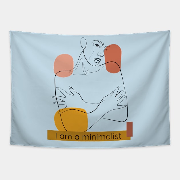 Body Silouhette "I am a Minimalist" Tapestry by TranquilAsana