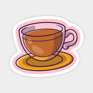 Tea Time Cartoon Illustration Magnet