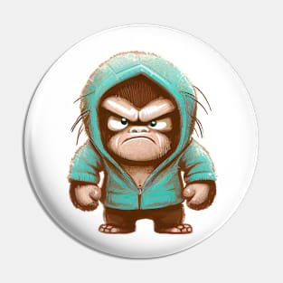 Chimpanzee Cute Adorable Humorous Illustration Pin