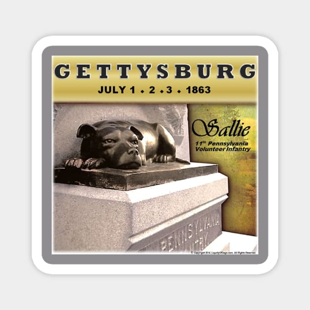 "Sallie" Civil War Dog at Gettysburg by LoyaltyOfDogs Magnet by LoyaltyOfDogs