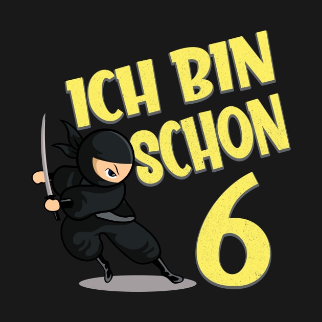 Ninja 6. Kinder Geburtstag 6 Jahre by Foxxy Merch