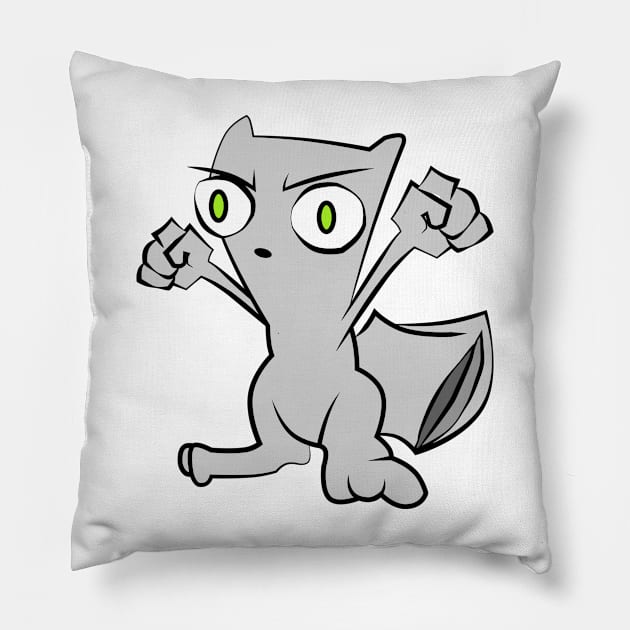 Squirrel rage Pillow by GoonyGoat