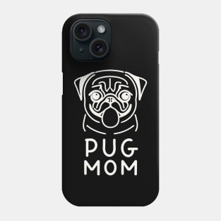 Pug Mom - Lineart Drawing for black Phone Case