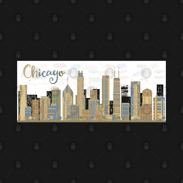 Disover Abstract Skyline With Color Chicago - Chicago - T-Shirt