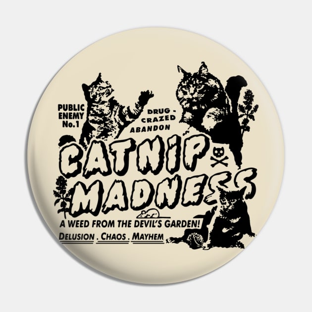 Catnip Madness Cute Cat Pin by Frami Blair