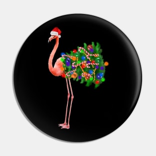 Flamingo Christmas Lights, Xmas Tree, Santa Hat Pin