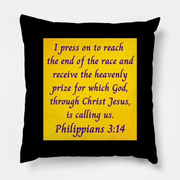 Bible Verse Philippians 3:14 Pillow by Prayingwarrior