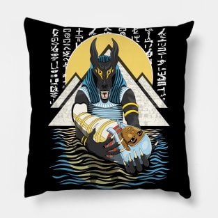 Anubis Egyptian God Graphic Design | Ancient Egypt Art Pillow