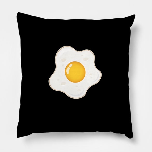 Fried Egg Sunny Side Up Yellow Yolk Pillow by VLE Design