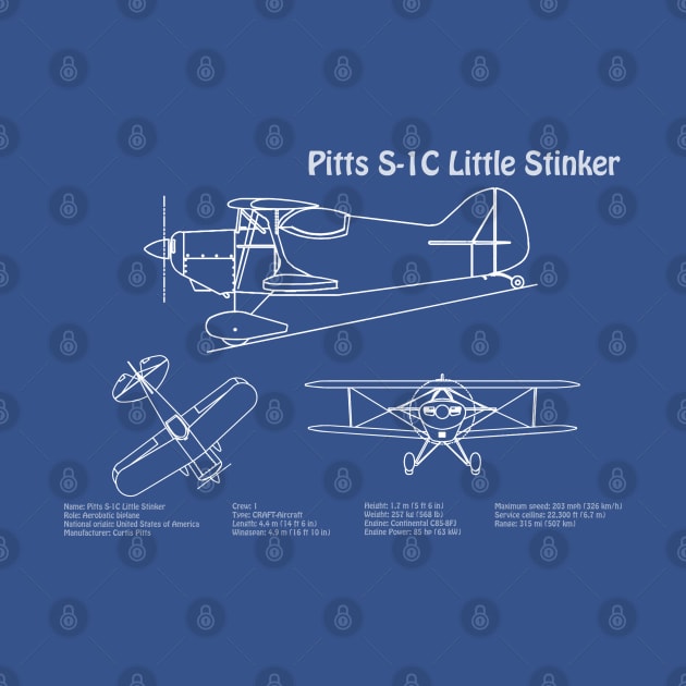 Betty Skelton Pitts S-1C Little Stinker Blueprint - ADpng by SPJE Illustration Photography