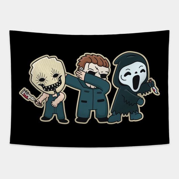 Cute Classic Horror Movie Characters Tapestry by SLAG_Creative