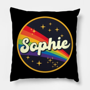 Sophie // Rainbow In Space Vintage Style Pillow