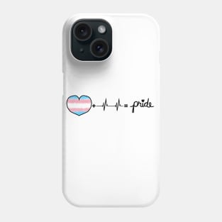 Trans Pride Flag Heart + Heartbeat = Pride Design Phone Case