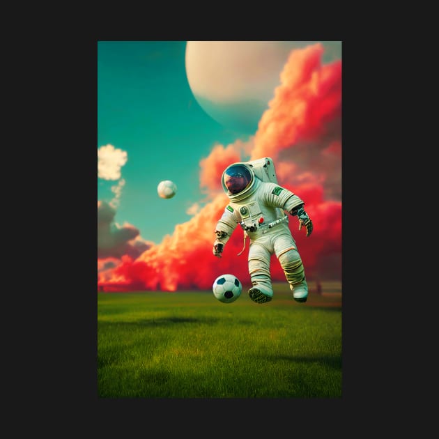 Astronaut play soccer football on space by MoEsam95